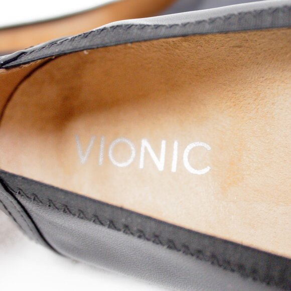 VIONIC CAROLL Ballet Flats Black Leather Classic Career Office Women's 6.5 Wide - Picture 10 of 11